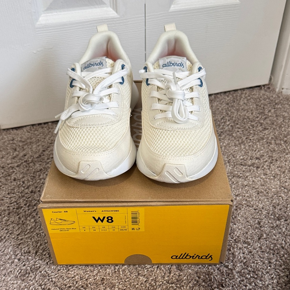 Allbirds Off-White Sneakers with Blue Accents